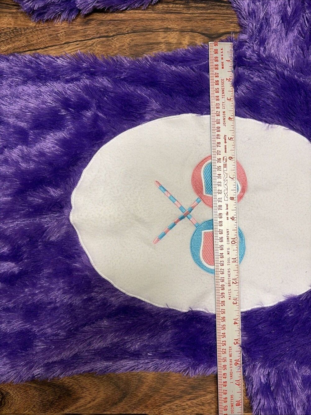 Care Bears Jumpsuit Child Small Purple Share Bear Costume Furry Flip Mitt Hooded - Picture 4 of 14